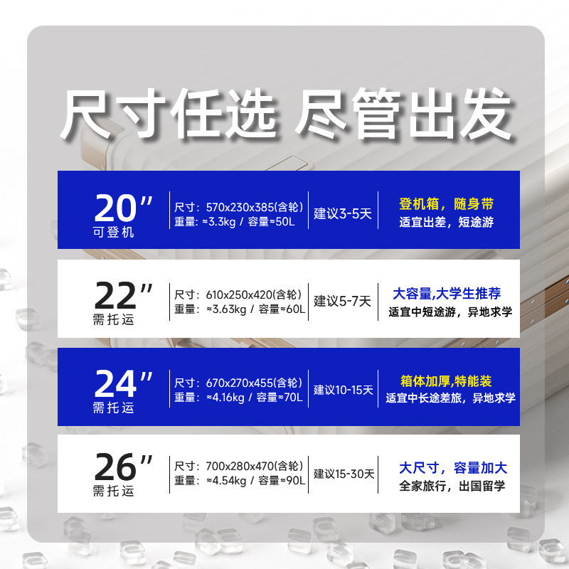 帝柏行李箱20寸女2025新款旅行箱密码24登机26寸静音万向轮拉杆箱,淘宝优惠券,粉丝福利购,淘宝优惠卷