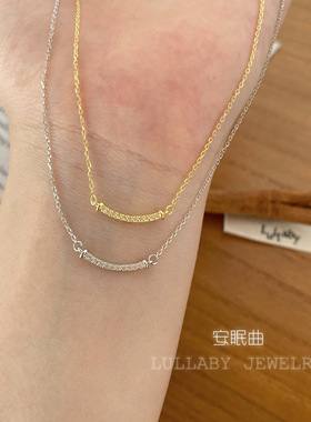 大牌即视感！s925纯银微笑项链女