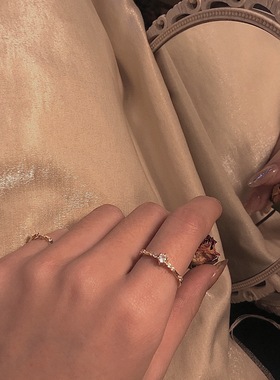 纤细百搭叠戴复古戒指女尾戒