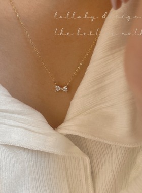 不想一直蝴蝶结百搭纯银锁骨链