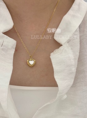安眠曲钛钢不易掉色项链爱心立体