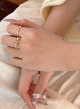 满天星碎钻日系s925环轻戒指