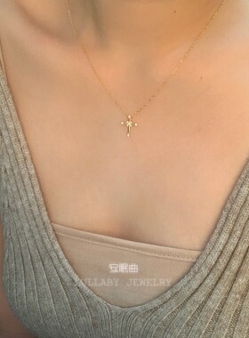 安眠曲纯银女十字架项链小众设计