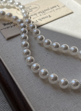 925纯银冷光澳白珍珠项链锁骨链