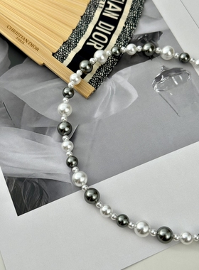 珍珠项链时尚交错锁骨链珍珠项链