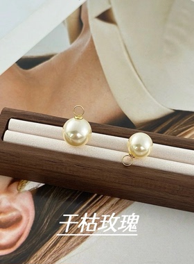 暖色简约 人造仿南洋金珠简约时尚大气珍珠吊坠