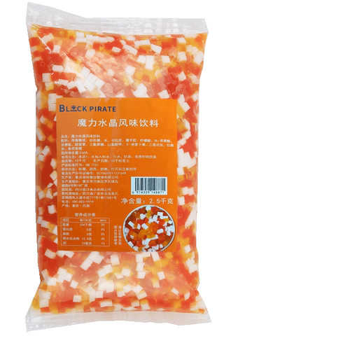 黑海盗蒟蒻三色水晶果奶茶店专用原料商用彩色椰果粒桶装刨冰冰粥 - 图3