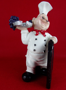 欧式厨师公仔摆件树脂家居装饰品厨房餐厅工艺品收纳摆设