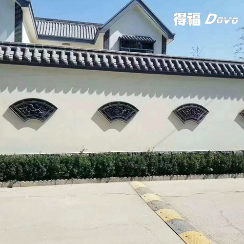 仿古镂空扇形砖雕 梅兰竹菊 中国风装饰挂件 围墙影壁墙浮雕 得福 - 图1