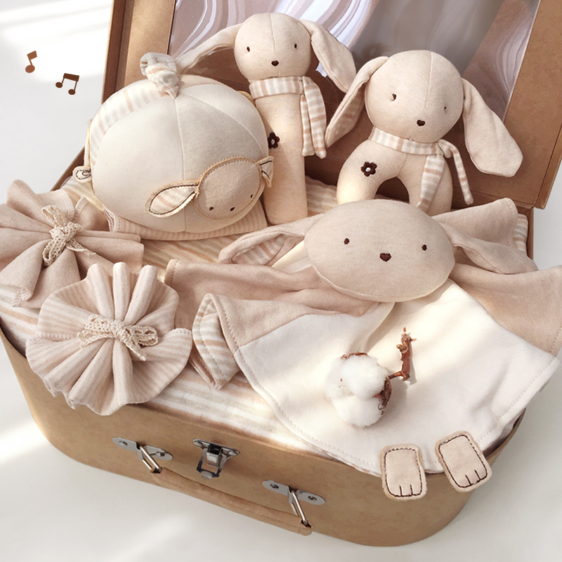 婴儿玩具小狗礼盒用品新生儿宝宝礼物兔子见面礼玩具玩偶周岁礼物