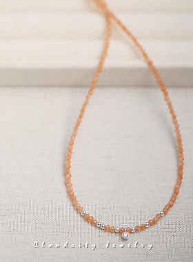 秋冬新品日光石925银短项链