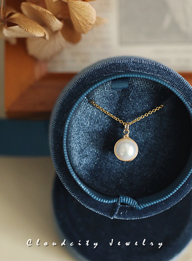 原创设计手作绕线淡水珍珠短项链