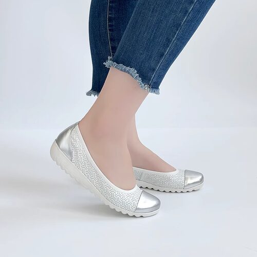 德国全进口CAPRICE凯蝴蝶女鞋2026春夏牛皮镂空气垫坡跟单鞋22103 - 图1