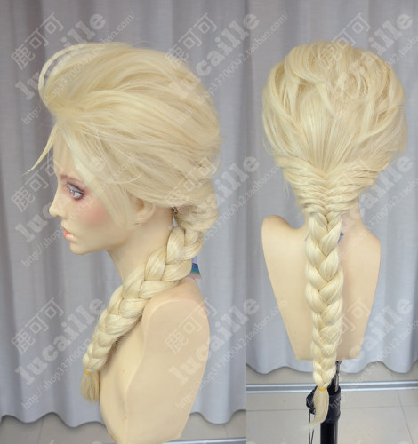 圣诞节冰雪奇缘2艾莎Elsa公主马尾盘发万用假发cos女长发cosplay - 图3