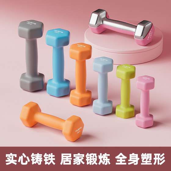 Solid iron dumbbells for women's fitness home use