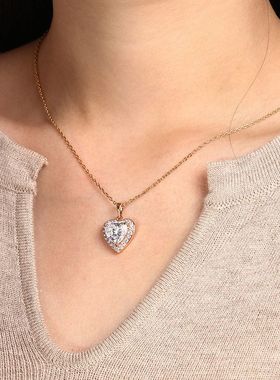 旭平首饰韩版小众设计高级感项链饰品女网红轻奢气质爱心吊坠批发