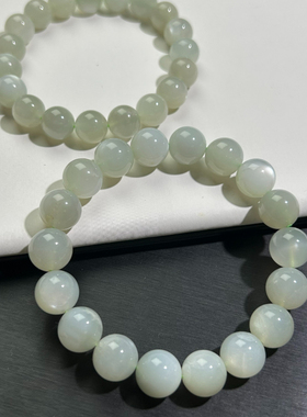 绿月光月光石手串女款绿色单圈手链时尚女士素圈冰透