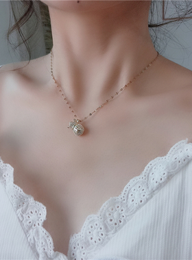 百搭钛钢韩版钱袋短款配饰锁骨链