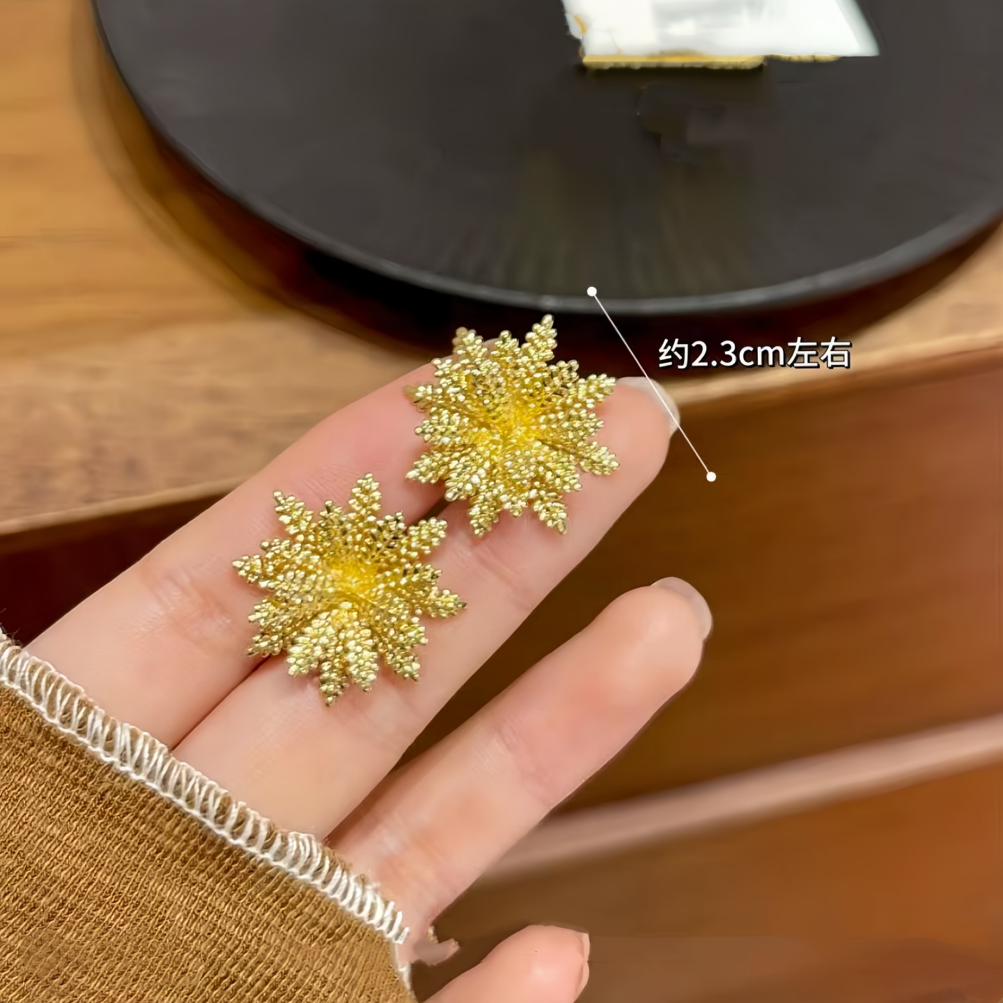 复古金色立体麦穗耳环女小众设计师款耳饰2025新款爆款高级感耳钉 - 图0