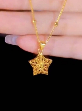 时尚百搭设计感幸运星吊坠项链女