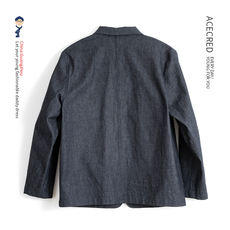 中老年上装 休闲西装爸爸春装外套中老年人男装上装老爸中年牛仔西服爷爷上衣 Acecred