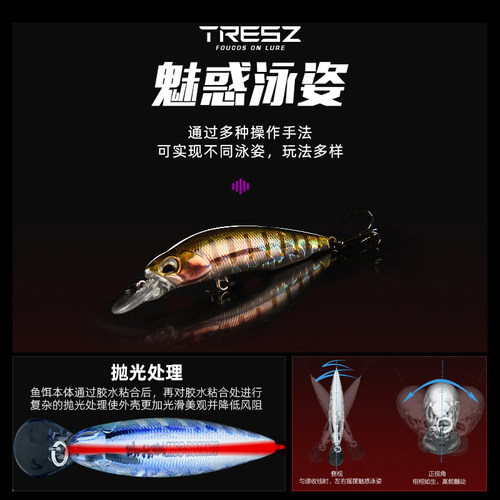 米诺路亚饵5g茅箭鱼悬浮缓沉浮水拟假饵远投翘嘴专杀鲈鱼鳜鱼噪音 - 图2