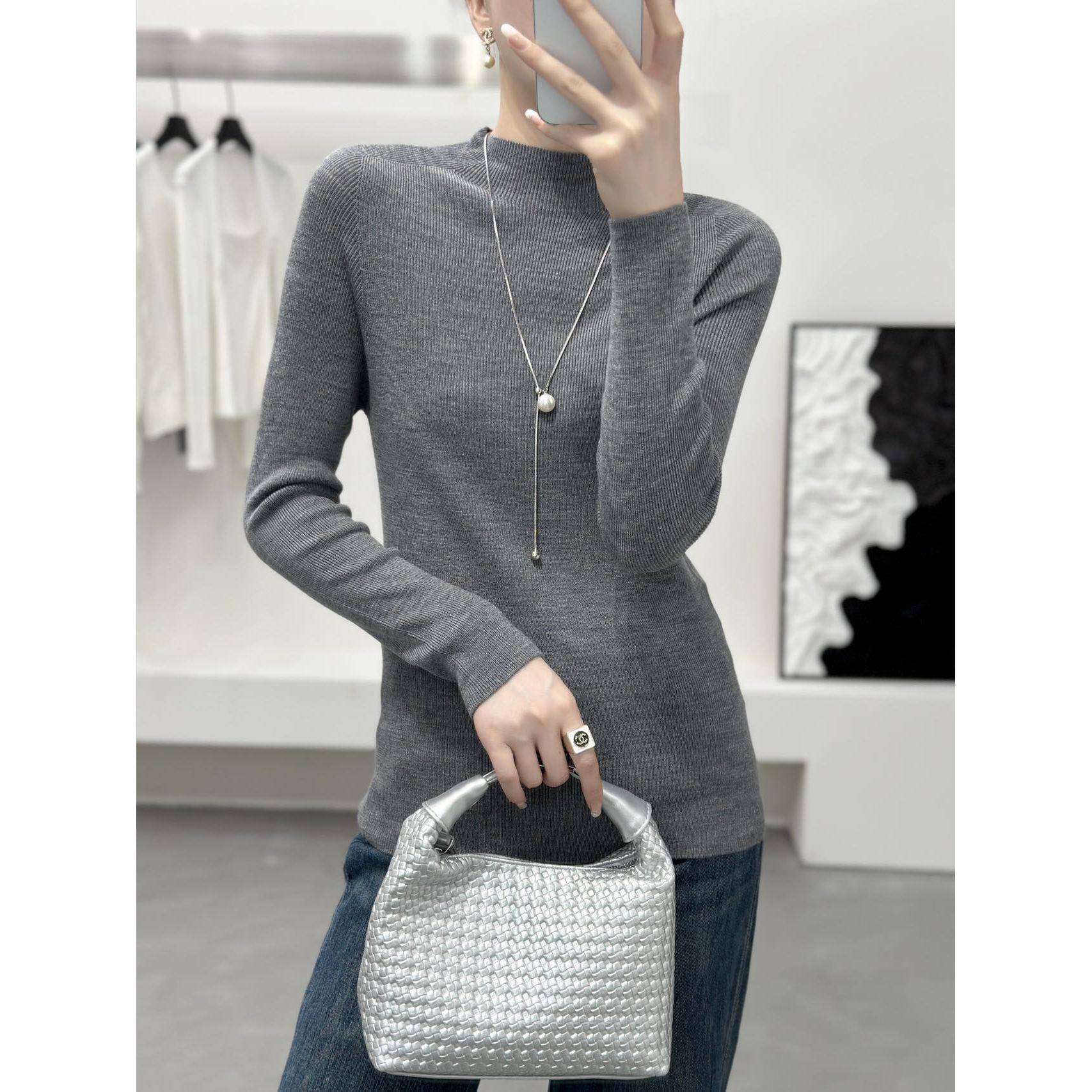 『纤枝』詹祥和100精纺羊毛国风新中式一线成衣百搭内搭半高领毛,淘宝优惠券,粉丝福利购,淘宝优惠卷