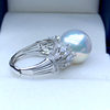 Comparable to Australian White Freshwater Pearl High Intensity Ring