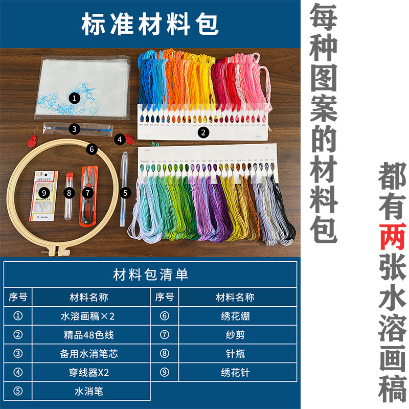 送兵哥哥礼物刺绣手工diy刺绣材料包送男友情侣T恤线段情书