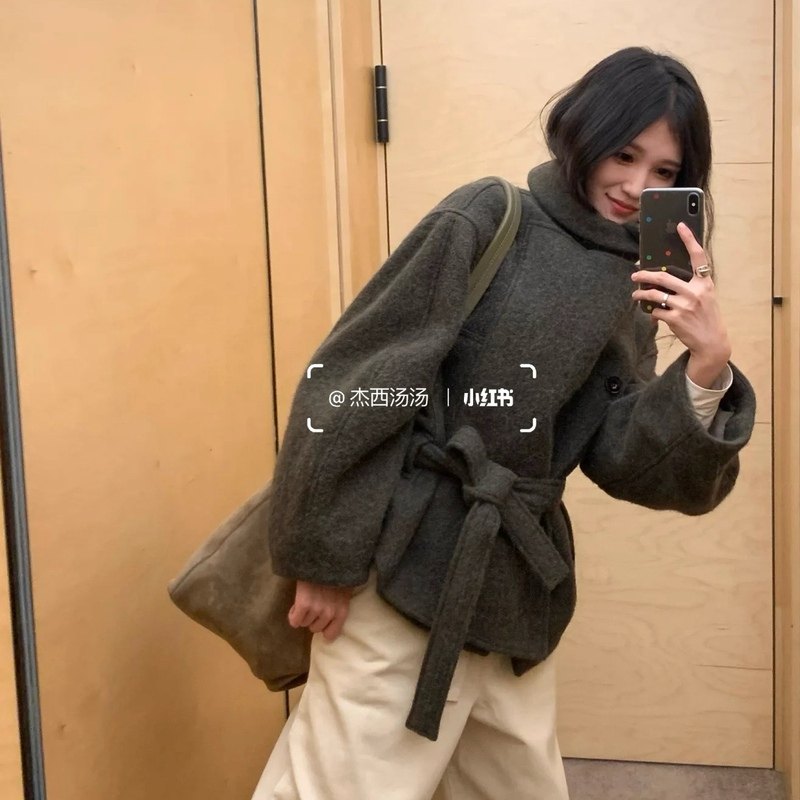 yb开发1:1对版不起球没异味金敏喜大衣lemair同款羊驼毛短大衣,淘宝优惠券,粉丝福利购,淘宝优惠卷