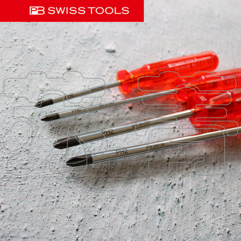 原装进口瑞士PB SWISS TOOLS经典透明硬柄十字螺丝刀PB 190 系列 - 图1