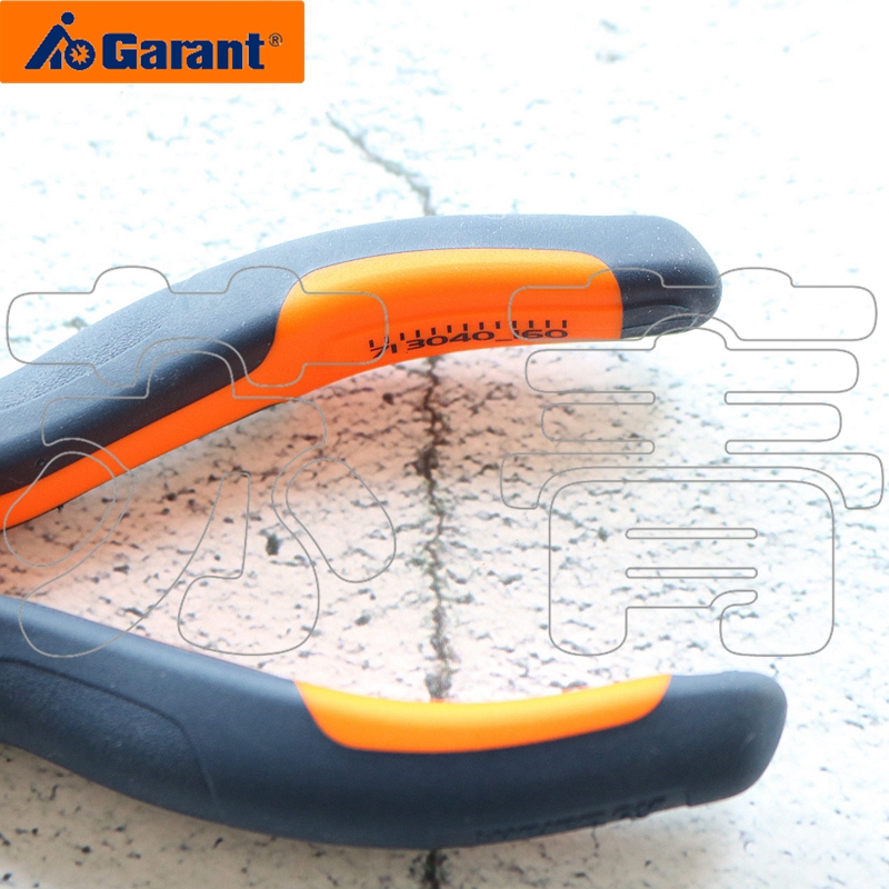 德国霍夫曼GARANT双色手柄平直尖嘴钳 镀铬 带手柄护套160mm200mm - 图1