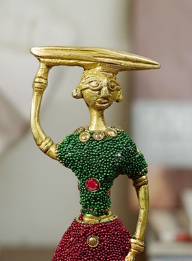 印度手工铜像摆件人物家居装饰