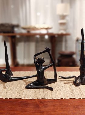 北欧风铜创意造型瑜伽青蛙摆件