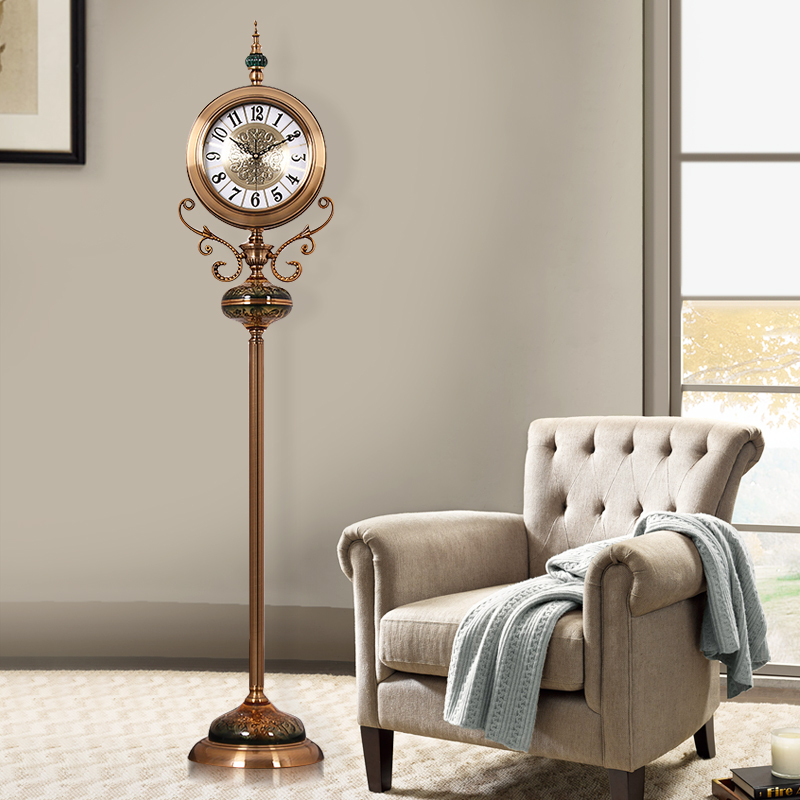 2025客厅欧式落地钟北欧落地表装饰现代简约美式复古大钟摆件座钟 - 图0