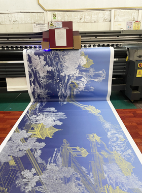 超大3D壁画现代立体肌理uv装饰打印高清艺术微喷油画真丝竹节墙布