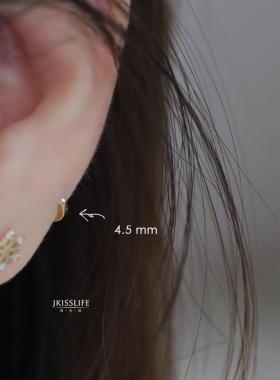 Jennie小金扣耳扣耳环迷你素金