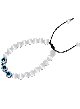 护身转运蓝眼镜手链白猫眼石手串