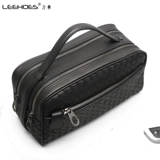 Плетеная сумка с петлей на руку с молнией, модная трендовая барсетка, маленькая сумка клатч, из натуральной кожи