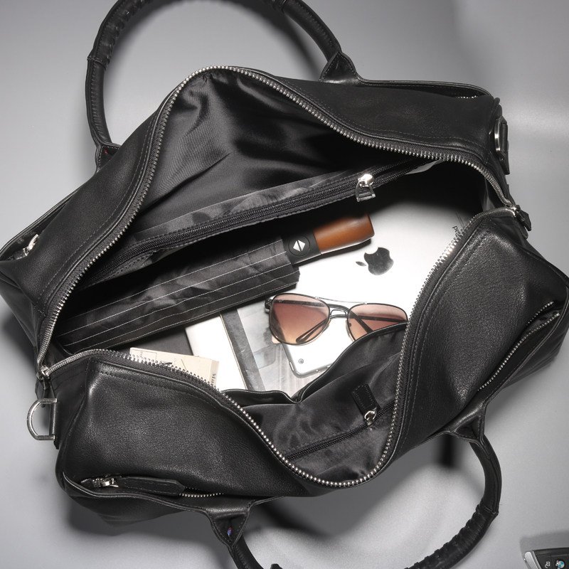 潮流商务旅行包真皮休闲男包男士旅行袋牛皮大容量短途出差手提包,淘宝优惠券,粉丝福利购,淘宝优惠卷