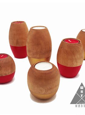 北欧风格实木烛台家居装饰