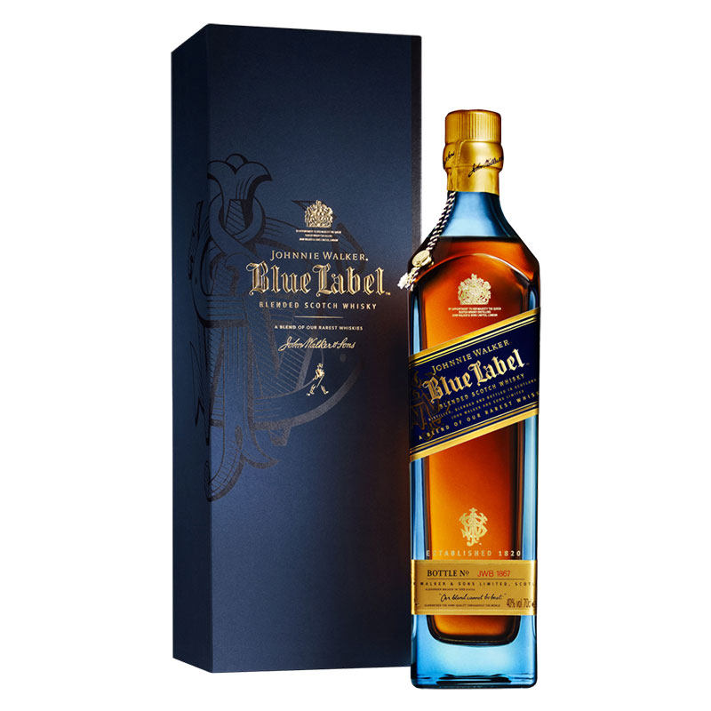 JohnnieWalker尊尼获加蓝牌蓝方调配威士忌750ml进口洋酒礼盒装 - 图0