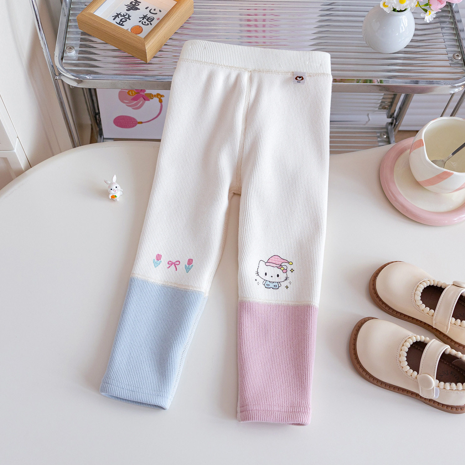 女童一体绒无骨打底裤秋冬洋气加绒加厚外穿长裤KT猫儿童保暖裤子,淘宝优惠券,粉丝福利购,淘宝优惠卷