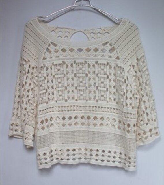 ຝ້າຍບໍລິສຸດ sweater ເປັນຮູ blouse ເປັນຮູ