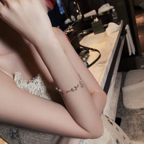 少女心手链月半弯网红闺蜜手链二人姐妹绳女学生韩版ins星月手环 - 图1