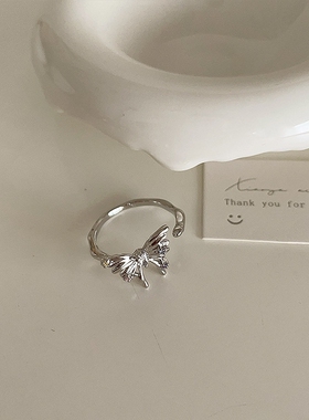 金属可调节网红彩色开口设计感清冷风蝴蝶戒指戒子立体设计小众