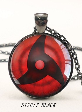 写轮眼火影忍者系列时光仿仿仿宝石项链 时尚简约黑色毛衣链 欧美