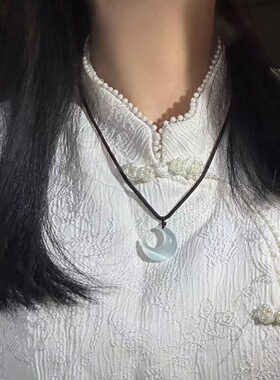 白月光系列~小众可爱仙女款月亮项链闺蜜吊坠锁骨链礼物女