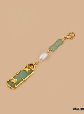 竹节平安扣沙金吊坠女手工中式