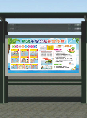 预防溺水安全教育宣传海报墙粘画